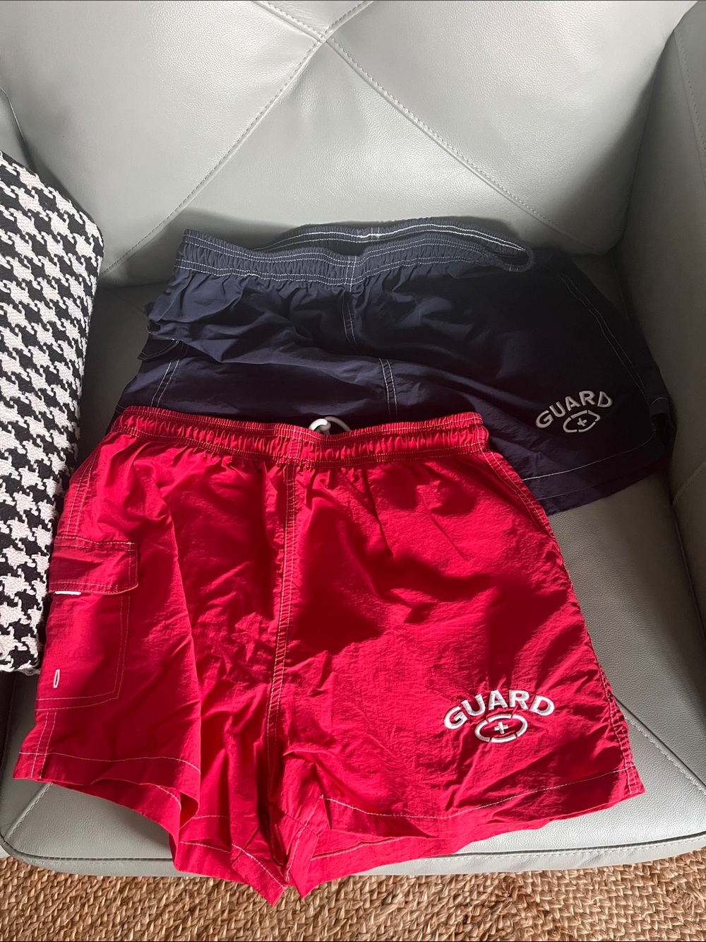 Guard Lifeguard Swim Shorts - Red and Navy